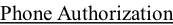 Phone Authorization